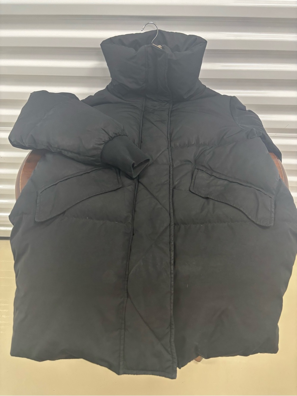 Simons Black Puffer Ski Jacket with High Collar